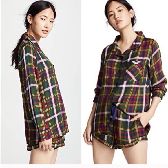 NWT/ Plush revolve ultra soft plaid PJ set/S - Picture 3 of 8